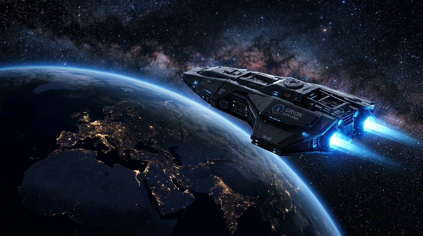 Blazeway Spacecraft Galaxy Background